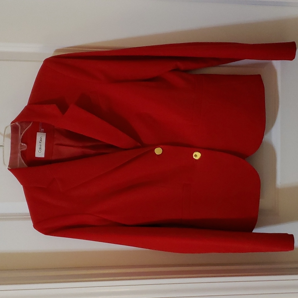 Red, Calvin Klein, size 8 blazer